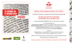 Instituto Cervantes. Presentación del Anuario «El español en el mundo 2019»